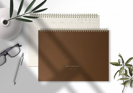 Aylık Spiralli Tarihsiz Planlayıcı - 110gr Ivory Kağıt, 21x29.7 cm, 24 Yaprak, Boş Arkalı