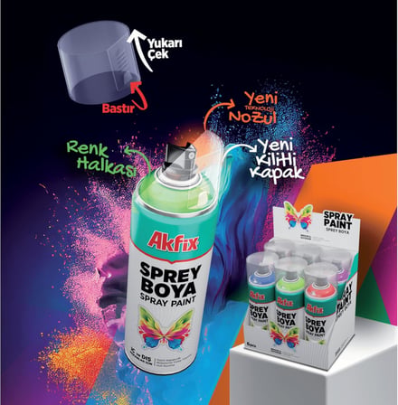Sprey Boya, Yüksek Kapatıcılık, İç ve Dış Mekan Kullanımı, Nitro-Combi Kalite, UV Dayanıklı, Hızlı Kuruyan, Çizilme ve Darbe Dayanımlı, Çok Amaçlı Dekoratif Boya (Parlak Sarı)