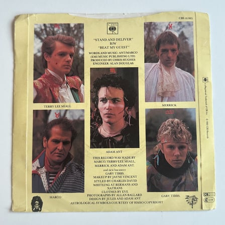 Adam And The Ants – Stand & Deliver! Dönem Baskı 45 lik Plak