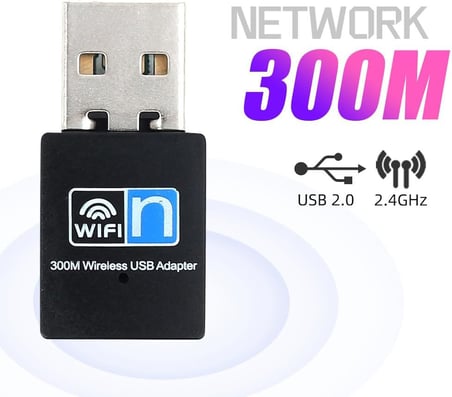 PrimeX PX-WF3 Realtek RTL8192EU 300Mbps Wifi Adaptör, 300Mbps USB Wireless Adaptör, 2.4G Wifi Dongle, USB Wifi Alıcı (Win10/11/Linux Tak Çalıştır)