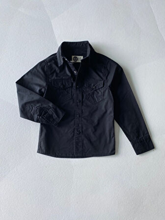 Erkek Çocuk Çıtçıtlı Uzun Kollu Gabardin Gömlek