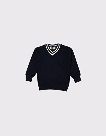 Çocuk V Yaka Triko Yaka Selanik Kumaş Sweat