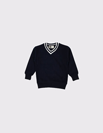 Çocuk V Yaka Triko Yaka Selanik Kumaş Sweat