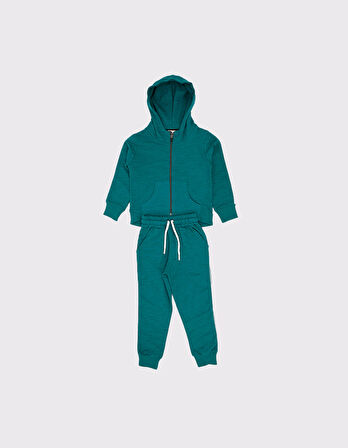Çocuk Fermuarlı Kapüşonlu Hırka-Eşofman Takımı