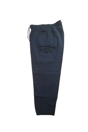 %100 Keten Süper Battal Pantolon 6XL-7XL-8XL | Bel Lastikli, Yandan Cepli Rahat Kesim