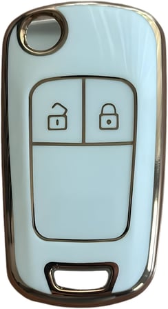 AutoHan Keys Lüx Anahtar Kılıfı, Petek Desenli, Gri, Astra J Corsa D Corsa E Insignia Mokka Meriva Modelleri için