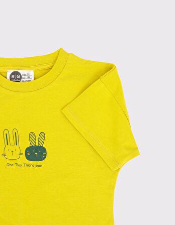 Çocuk Pamuk Baskılı Tişört Seti