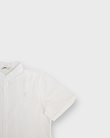 Keten Çocuk Kısa Kollu Gömlek