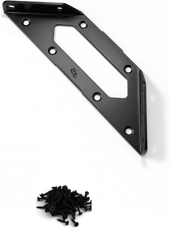 Mobilya Köşe Birleştirme Aparatı, Siyah Metal L Gönye Köşebent, 154x62x68 mm, 2.00 mm Kalınlık, Dolap Sabitleyici Bağlantı Demiri, Montaj Vidası ile Beraber, 4 Adet
