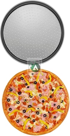 2 Adet 36Cm Delikli Pizza Tepsisi Lahmacun Pide Tepsisi 36 Cm 2 Parça Çelik Pizza Tepsisi
