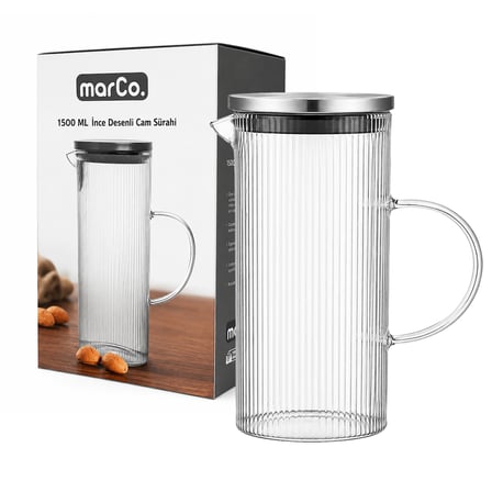 Marco İnce Desenli Cam Sürahi 1500 ml