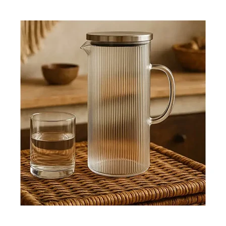Marco İnce Desenli Cam Sürahi 1500 ml 2 li