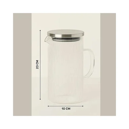 Marco İnce Desenli Cam Sürahi 1500 ml 2 li