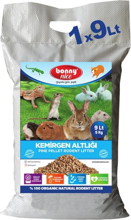 Bonny Nice Doğal Çam Pelet Hamster Kafes Altlığı 5 Kg 10 Lt (1 Adet)
