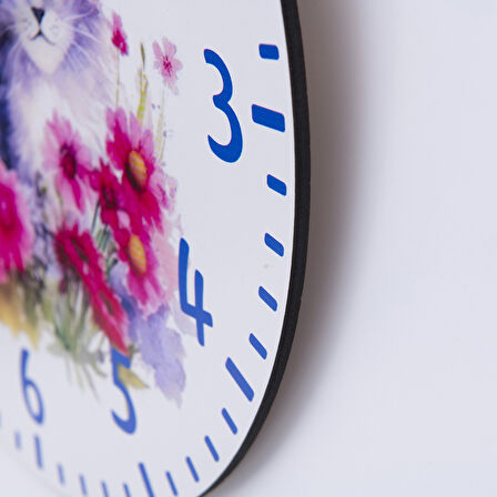 DeepCraft Dekoratif Ahşap Duvar Saati Salon,Ofis,Büro,Ev Şık Tasarım- Kediler