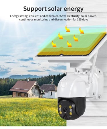 Kablosuz Uygulamalı Gece Görüşlü Solar Güneş Enerjili Kamera Akıllı Dış Mekan Güvenlik Kamerası (  )