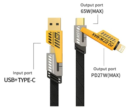 USB C DÜZ ÖRGÜLÜ HASIR AAA KALİTE 4 ü 1 arada 65/27 W 2 TO 2 FLAT FAST WIRE CABLE PD USB TYPE C İOS 4 LÜ ŞARJ KABLOSU VE VERİ AKTARIM DATA KABLO TÜM CİHAZLAR İÇİN GENİŞ UYUMLULUK HAYAT KURTARIR