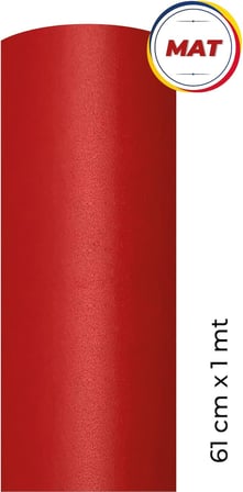 Mat Kırmızı Yapışkanlı Kaplama Folyosu 61 Cm X 1 Mt