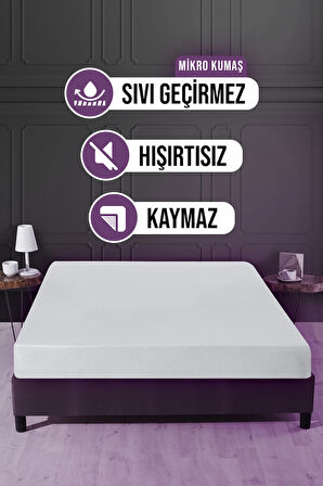 Vavey Mikro Fitted 150 x 200 Su Geçirmez Alez Beyaz