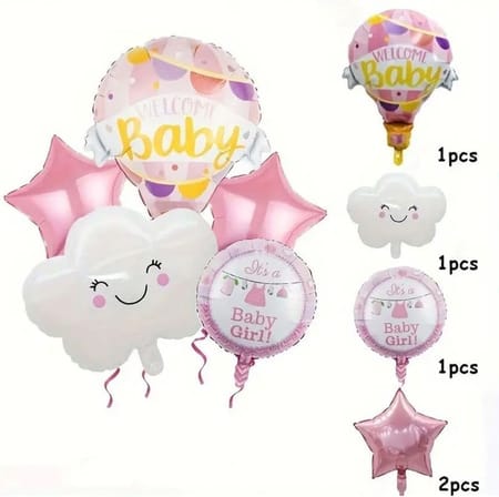 Welcome Baby Folyo Balon Set, PEMBE