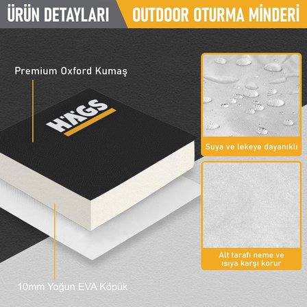 Outdoor Oturma Minderi, Kamp Matı, Yürüyüş, Stadyum ve Seyahat İçin Katlanabilir Su Geçirmez Oxford Kumaş Termal Oturma Minderi,