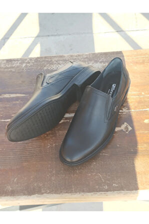 Erkek Kışlık Kundura Hakiki İç Dış Deri Kauççuk Taban Bağcıksız ve Kaymaz Taban