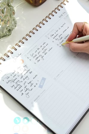 Süresiz Haftalık Masaüstü Planlayıcı 12 Aylık Undated Desk Planner Siyah