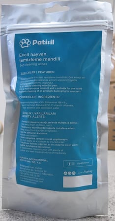 PatiSİL Evcil Hayvan Temizleme Mendili Tekli 10 Lu Paket PTS001
