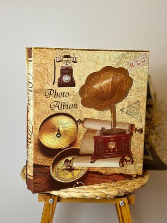 Rabsev Rs21 Fotoğraf Albümü 10x15cm 600 Lük Gramafon Desenli Kutulu Yatay Dikey Modeli