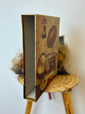Rabsev Rs21 Fotoğraf Albümü 10x15cm 600 Lük Gramafon Desenli Kutulu Yatay Dikey Modeli