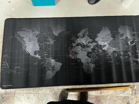Kuzey's Büyük Boy 88x40 XXL Dünya Desenli Mouse Pad Kauçuk Kaymaz Alt Taban, Yumuşak Kumaş Oyuncu MousePad, Bilgisayar ve Dizüstü, Notebook Uyumlu 88 40