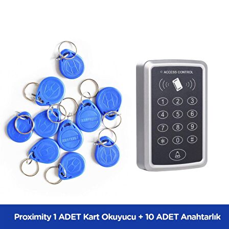 1 Adet SARKEY SR-204 Proximity Kart Okuyucu ve 10 Adet SARKEY SR-600 Proximity Anahtarlık (125 Khz)