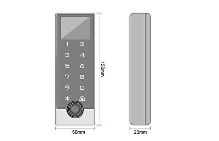 SARKEY SR-213 LCD EM Stand Alone, İç Ortam, LCD Ekran, Metal Kasa, 12-24 V DC Besleme Voltajı, Proximity Kart Okuyucu (125 Khz) 