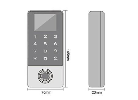 SARKEY SR-214 LCD EM Stand Alone, İç Ortam, LCD Ekran, Metal Kasa, 12-24 V DC Besleme Voltajı, Proximity Kart Okuyucu (125 Khz) 