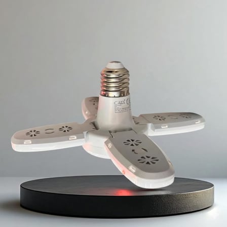 30 Watt 4 Kollu Pervane Led Ampul, Katlanabilir Fan Tipi Tavan Lambası, 6500K Beyaz Işık, 3250 Lümen, E27 Duy Uyumlu, Enerji Tasarruflu Atölye ve Oda Aydınlatması