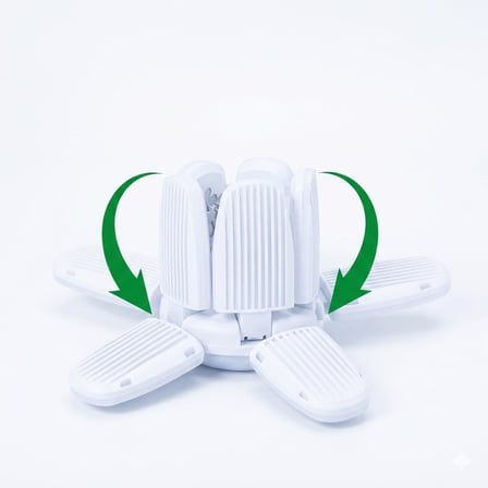 30 Watt 4 Kollu Pervane Led Ampul, Katlanabilir Fan Tipi Tavan Lambası, 6500K Beyaz Işık, 3250 Lümen, E27 Duy Uyumlu, Enerji Tasarruflu Atölye ve Oda Aydınlatması
