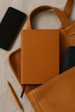 Çizgisiz Not Defteri, Taba Termo Deri Kapaklı Defter, 128 Yaprak A5 Defter, Ofis ve Kırtasiye (14cm x 21 cm) (Taba Kapak)