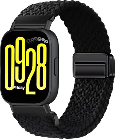 Örgü Loop Kumaş Kordon Xiaomi ile Uyumlu Redmi Watch 5 Active/Redmi Watch 5 Lite/Watch 2/2Pro/S3/S1/S1Pro/S1 Active İçin Manyetik Tokalı Terlemeye Karşı Elastik Kumaş Kayış