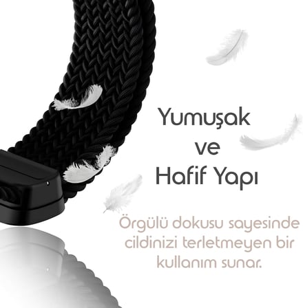 Örgü Loop Kumaş Kordon Xiaomi ile Uyumlu Redmi Watch 5 Active/Redmi Watch 5 Lite/Watch 2/2Pro/S3/S1/S1Pro/S1 Active İçin Manyetik Tokalı Terlemeye Karşı Elastik Kumaş Kayış