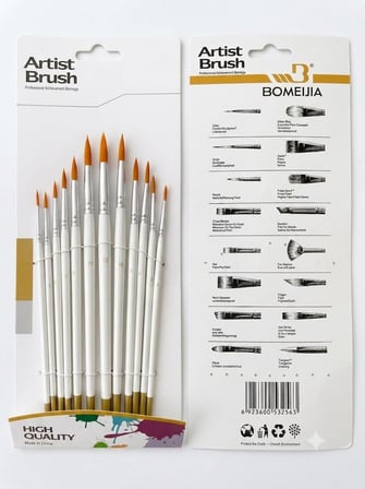 Resim Fırçası 12 Parça Sanat Akrilik Suluboya Yağlıboya Fırça Seti