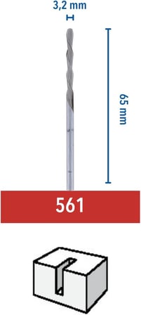 561 Çok Amaçlı Spiral Kesme Uçları 3,2 mm, 3'lü