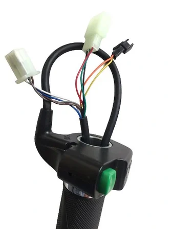 E-Bike Vitesli Gaz Kolu 232 Yeşil Düğme 3 Işık