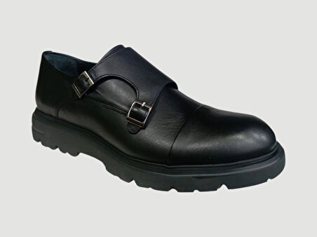 BİCANLAR 33284 ERKEK OXFORD EVA TABAN TOKALI DERİ AYAKKABI SİYAH