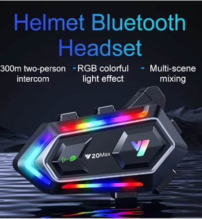 Y20 Max Motosiklet Bluetooth 5.3 Kask Intercom 2 Kişi 300 Metre Eşleşme Özellikli