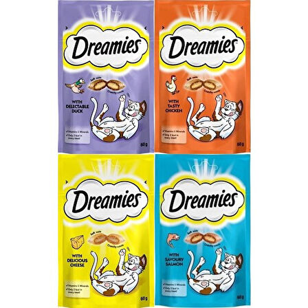 Dreamies Kedi Ödül Maması 60 gr 4'lü Ördek-Tavuk-Peynir-Somon