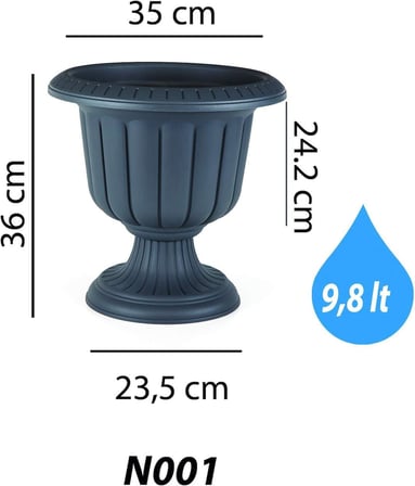 Nergis Saksı 34 * 30 cm 9.8 Litre Dış Mekan Saksı Beyaz