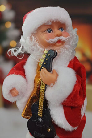Yılbaşı Süsü Dans Eden Şarkı Söyleyen Noel Baba Biblo Figür 25cm - Aksesuarları ile