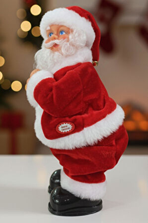 Yılbaşı Süsü Dans Eden Şarkı Söyleyen Noel Baba Biblo Figür 25cm - Aksesuarları ile