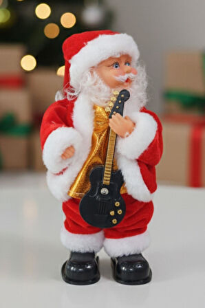 Yılbaşı Süsü Dans Eden Şarkı Söyleyen Noel Baba Biblo Figür 25cm - Aksesuarları ile