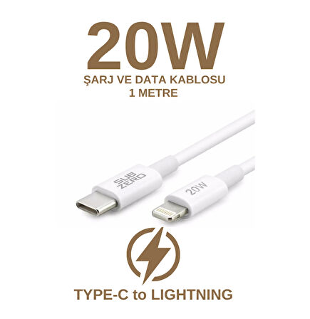 20W CL95 Subzero Type-C to Lightning Hızlı 100cm Şarj Kablosu